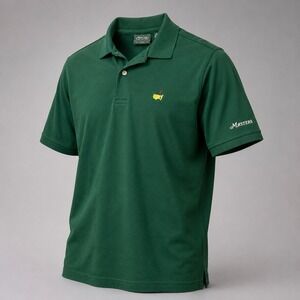 Masters Collection Golf Polo Men L Green Mercerized Cotton Logo Augusta National